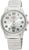 Montre radio-pilotée argentée pour homme avec cadran blanc, chiffres arabes et affichage de la date FR