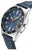 Montre bracelet sportive pour homme avec cadran bleu, index noirs et bracelet en cuir