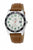 Bracelet de montre pour homme en cuir marron avec boîtier argenté, cadran vert