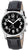 Bracelet de montre pour homme avec cadran noir, bracelet en cuir et boîtier argenté