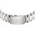 Metallarmband mit Schließe und Gehäuse-Rückseite einer weißen Herrenuhr