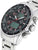 Herrenarmbanduhr mit Edelstahlgehäuse, schwarzem Zifferblatt, grünem Display und roter Zeitanzeige