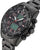 Schwarze Herrenfunkuhr mit Metallarmband, analogen Zeigern, Digitalanzeigen und Knöpfen