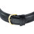 Armbanduhr-Band mit schwarzer Lederschlaufe und goldfarbener Dornschließe