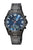 Bracelet de montre pour homme avec cadran bleu, bracelet en métal noir et affichage Big Date