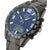Bracelet de montre pour homme avec cadran bleu, lunette tachymètre noire et date numérique