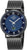 Bracelet de montre pour homme avec cadran bleu et bracelet en maille noire