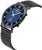 Bracelet de montre pour homme avec cadran bleu et bracelet en maille noire, boîtier rond