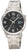 Montre homme avec cadran noir et bracelet en métal, boîtier rond en acier inoxydable