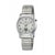 Silberne Damenuhr mit Metallarmband und Analog-Digital-Zifferblatt, mit Datum