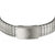 Silbernes Metallarmband mit Schließe und MasterTime-Markierung, Uhr-Rückseite