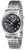 Montre pour femme avec bracelet en métal argenté, cadran noir et affichage de la date