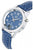 Montre pour femme avec cadran bleu, affichage numérique et boîtier rond en acier inoxydable