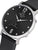 Damen-Armbanduhr Master Time mit schwarzem Zifferblatt, silbernem Gehäuse und Ziffern