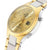 Montre pour femme avec cadran rond doré, logo et affichage de la date