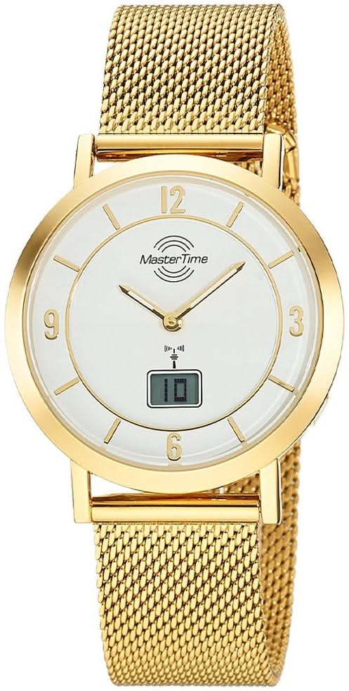Montre pour femme avec bracelet en métal doré et cadran rond, affichage
