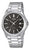 Montre CASIO en acier inoxydable pour homme avec cadran noir et affichage de la date