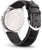 Herrenuhr mit schwarzem Lederarmband, silbernem Gehäuseboden und Metall-Öse
