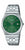 Montre Casio pour homme avec cadran vert, bracelet en acier inoxydable argenté et affichage de la date