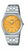 Montre Casio pour homme avec bracelet en métal argenté, cadran rond jaune, affichage de la date à 3 heures