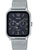Montre homme avec bracelet en maille d'acier inoxydable, cadran sombre et affichage des phases de lune, CASIO