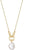 Collier doré avec pendentif perle et détail double anneau