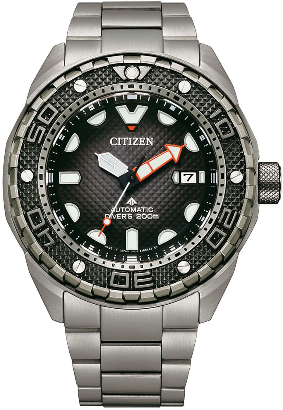 Montre Citizen Promaster NB6004 avec bracelet en titane et boucle déployante de sécurité, cadran noir