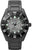 Montre de plongée en titane sombre avec cadran noir, index luminescents et lunette moletée