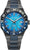Montre automatique pour homme avec cadran bleu, lunette GMT et bracelet en métal