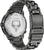 Dos d'une montre bracelet noire pour homme avec fond en acier inoxydable et bracelet à maillons