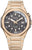 Herrenarmbanduhr mit roségoldfarbenem Edelstahlarmband und dunkelblauem Zifferblatt