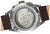 Bracelet de montre pour homme avec fond transparent, mouvement visible et bracelet en cuir marron