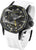 Montre pour homme avec cadran noir et accents jaunes, bracelet noir