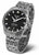 Montre automatique pour homme avec cadran noir et bracelet en acier inoxydable, lunette noire