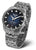 Bracelet de montre pour homme avec cadran bleu et bracelet en acier inoxydable, aiguilles et guichet date