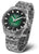 Bracelet de montre pour homme avec bracelet en métal et cadran vert, automatique