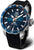 Bracelet pour homme avec cadran bleu, bracelet en silicone noir et boîtier en acier inoxydable