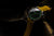 Montre homme avec cadran noir et index luminescents verts, bracelet en caoutchouc jaune