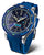 Montre de plongée pour homme avec cadran bleu et bracelet en silicone bleu, boîtier en acier inoxydable