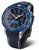 Montre de plongée pour homme avec cadran bleu, échelle de plongée et bracelet en cuir bleu