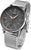 Montre homme avec bracelet en maille d'acier inoxydable, cadran et aiguilles sombres, design automatique