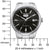 Bracelet de montre pour homme avec cadran noir, boîtier en acier inoxydable, dimensions en mm