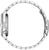 Automatik-Armbanduhr Seitenansicht mit silberfarbenem Metallarmband und Krone