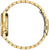 Herrenarmbanduhr mit goldfarbenem Gliederarmband und Krone sowie Drückern an der Seite