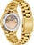 Herrenarmbanduhr mit transparentem Gehäuseboden und sichtbarem Automatikwerk, goldfarben
