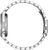 Bracelet de montre pour homme, vue latérale : bracelet en acier inoxydable argenté avec couronne et boutons