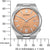 Montre pour homme avec cadran orange et échelle de taille, boîtier en acier inoxydable
