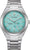 Montre homme avec cadran turquoise, affichage automatique de l'heure et bracelet en titane