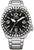 Bracelet de montre Citizen avec cadran noir et bracelet en acier inoxydable argenté