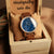 Holzkern Armbanduhr mit blauem Zifferblatt und braunem Holzarmband
